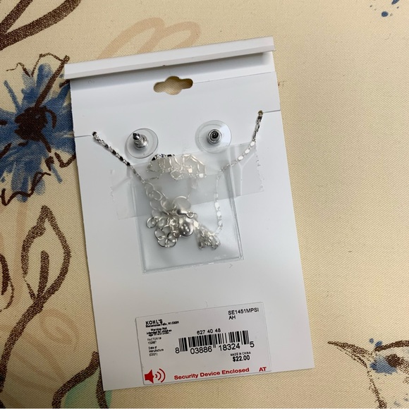 💜 LC Lauren Conrad R Monogram Heart Necklace and Earring Set NWT - Picture 3 of 4